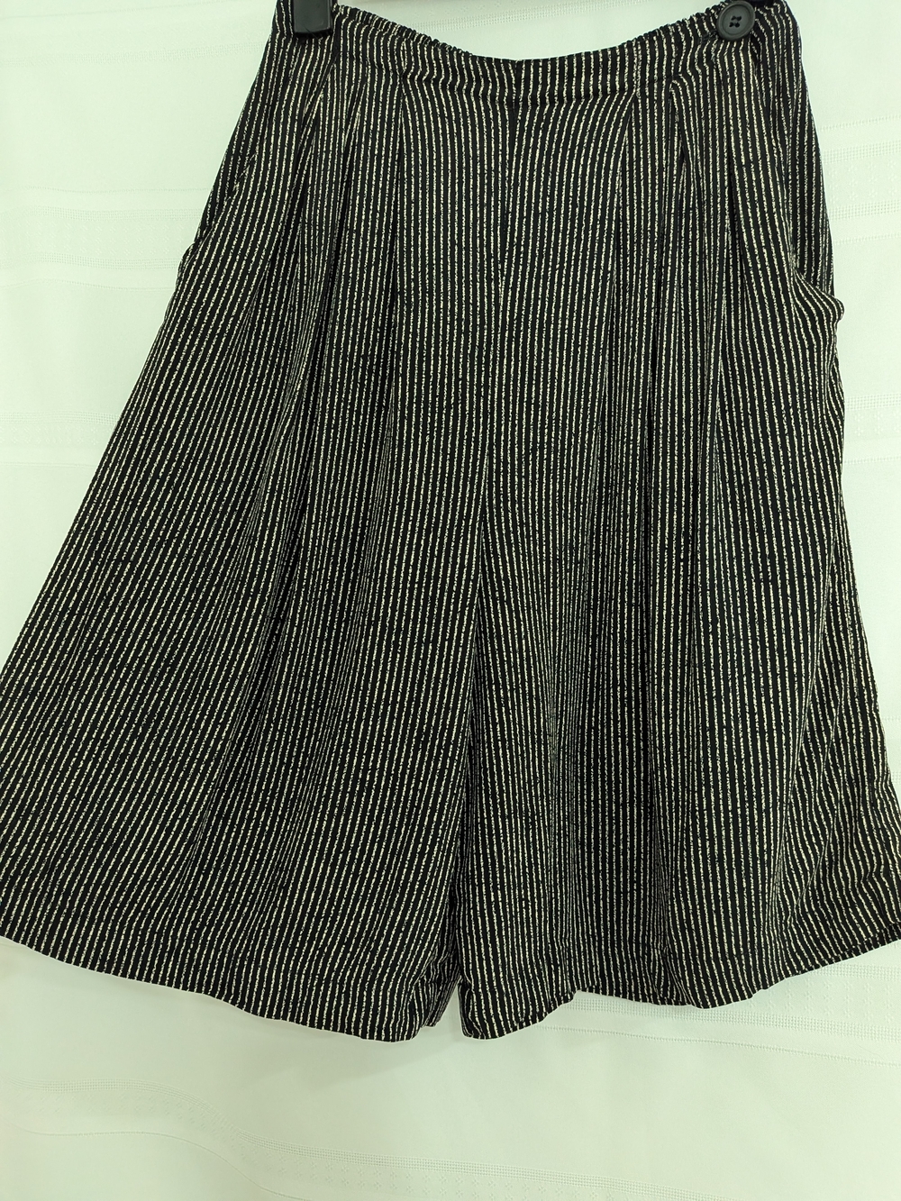 Vintage Pinstripe Wide-Leg Shorts